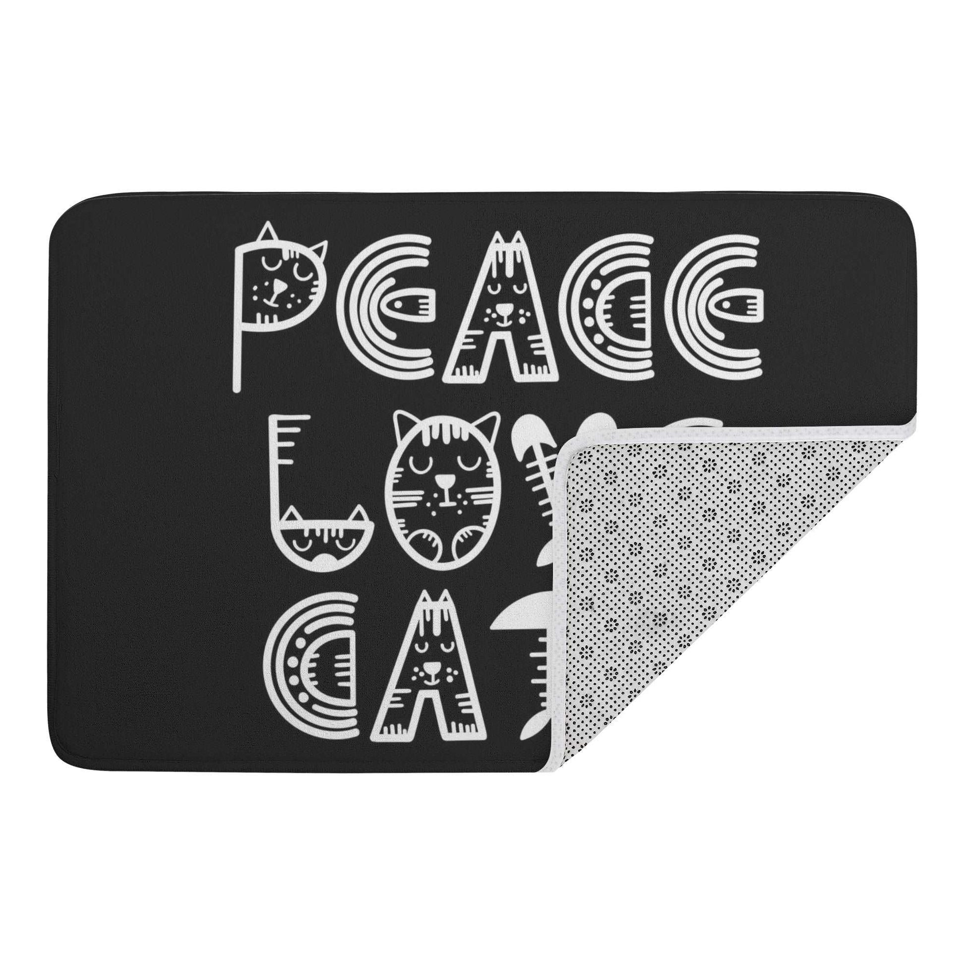 Peace Love Cat Pet Mat