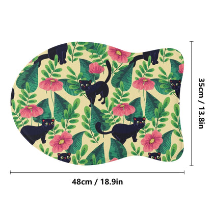 Black Cat Floral Pattern