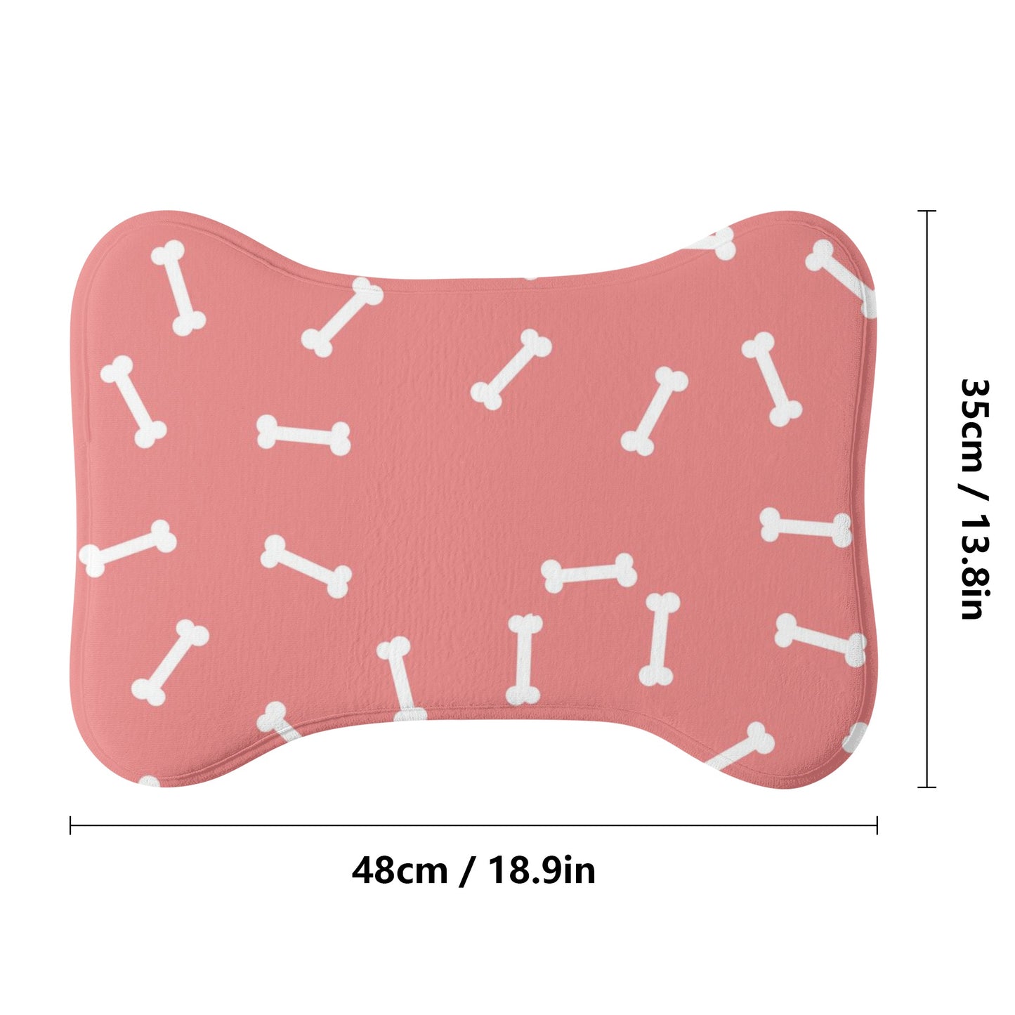 Pink Bones Pattern Pet Food Mat